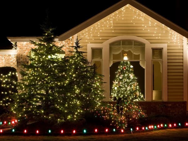 Julegransbelysning 500 LED - Varmhvit innendørsgran, 7 program