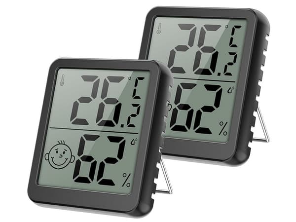 Digital termometer mini väderstation rumshygrometer batterimagnet - Black