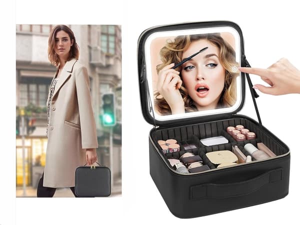 Make-up taske med LED spejl