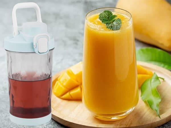 Bærbar USB trådløs smoothieblender, isknuser, blå - Blå