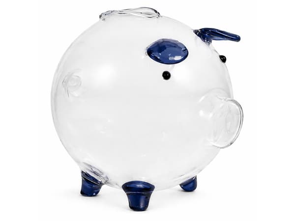 Spargris glas liten