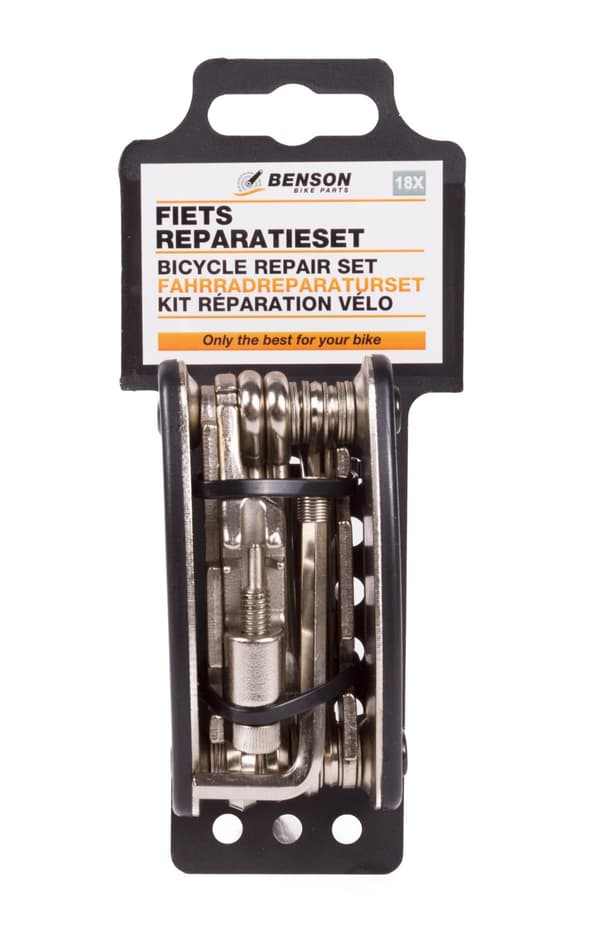 Cykelreparationssæt 18 dele deluxe
