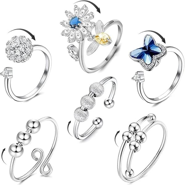 Justerbara Fidgetringar i Set – Ringar i 6-pack