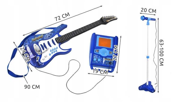 Elgitarr med Förstärkare & Mikrofon för Barn - Blå - Blue