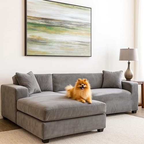 Sofabetræk Fløjl / Betræk til Sofa - 190-230cm - Mørkegrå