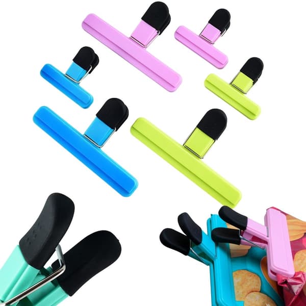 Poseklemmer 6-pak - Farvede clips til madposer