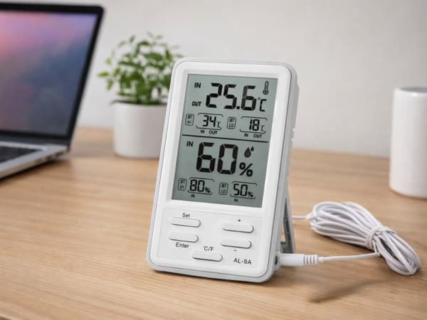 Værstasjon LCD termometer hygrometer trådløs