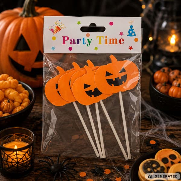 Halloween Dekorpinnar för Cupcakes och Tårtor — 5-pack