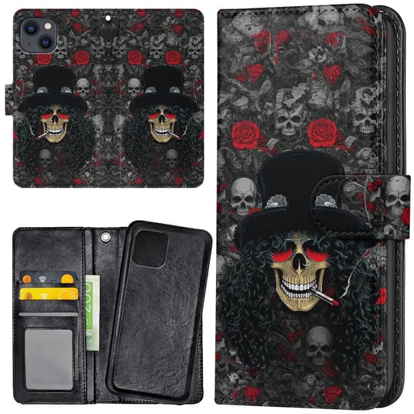iPhone 14/15 Plus - Lommebok Deksel Slash Skull