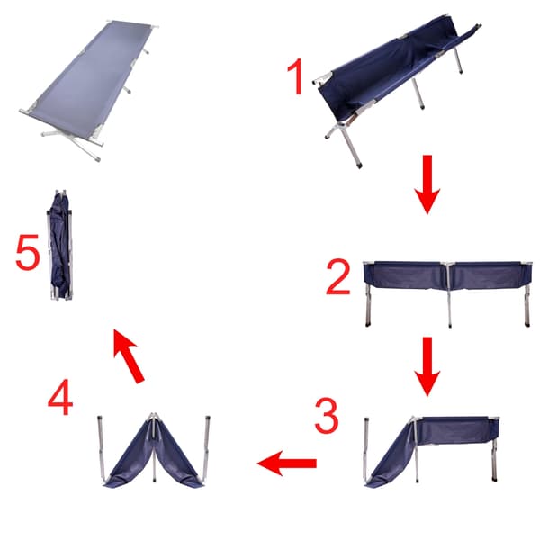 Solseng / Campingseng - Sammenklappelig - Blå