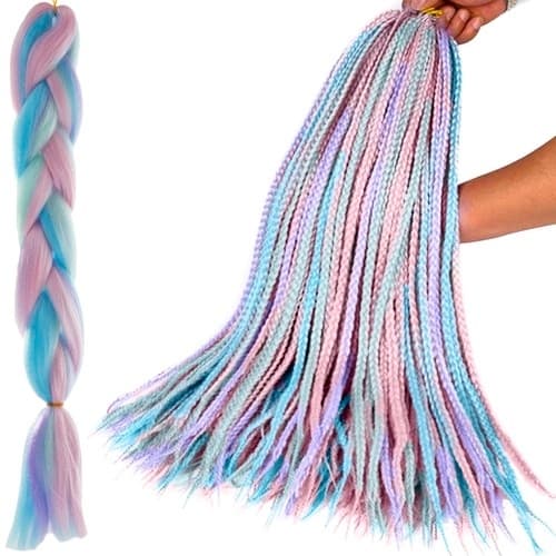 Jumbo Braid / Løshår Hårfletning - 60 cm - Multifärg (ljus)