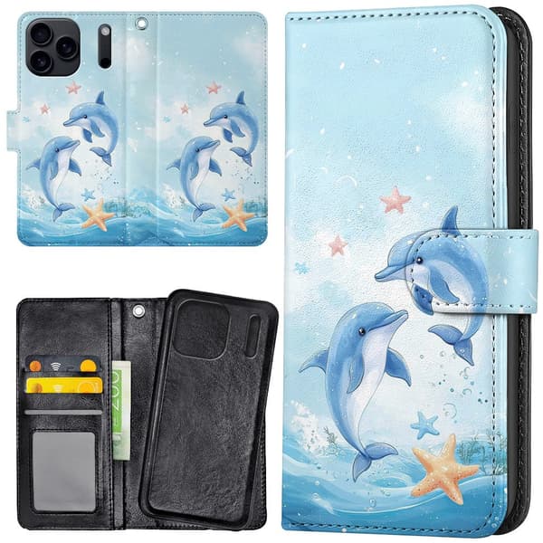 iPhone 17 / 18 Pro Max - Lommebok Deksel Dolphins