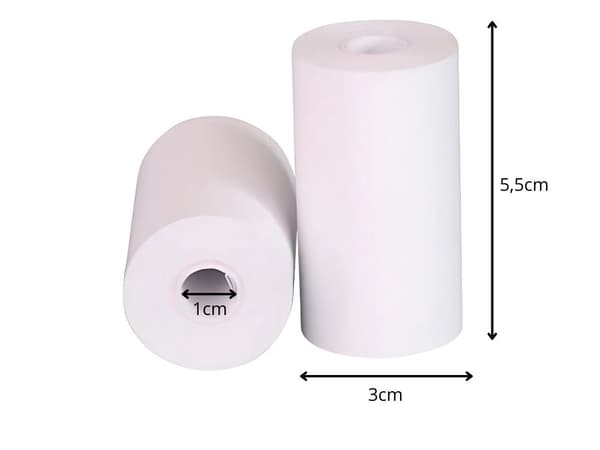 Termopapir 55 mm 5 ruller - Til miniprinter, selvklæbende
