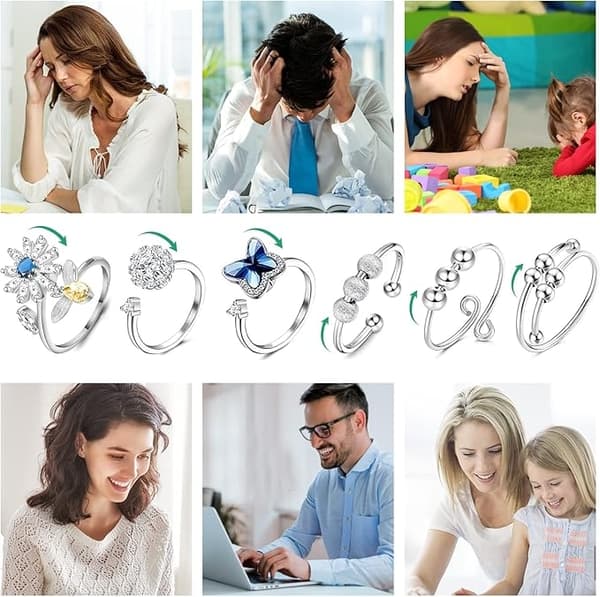 Justerbara Fidgetringar i Set – Ringar i 6-pack