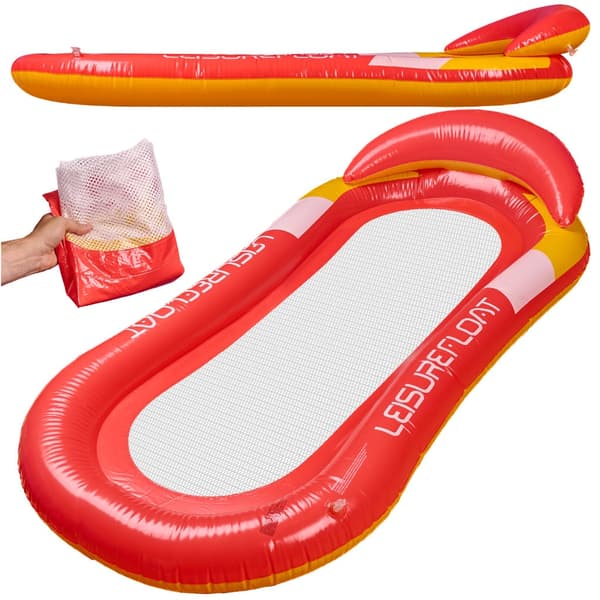 Poolmadras med Net - Rød