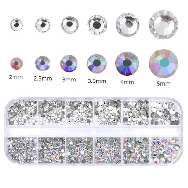 Rhinestone i flere størrelser - Negledekorasjon - Strass Dekor