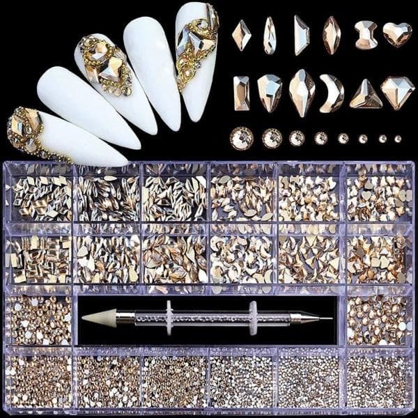 Negldekorasjonssett / Rhinestones - Nail Art