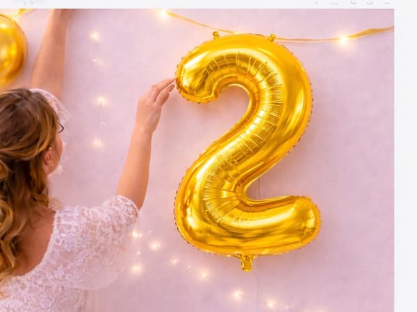 Folieballon tal guld 66 cm