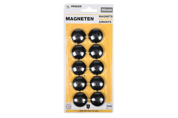 Magnet 30 mm 10 st svart