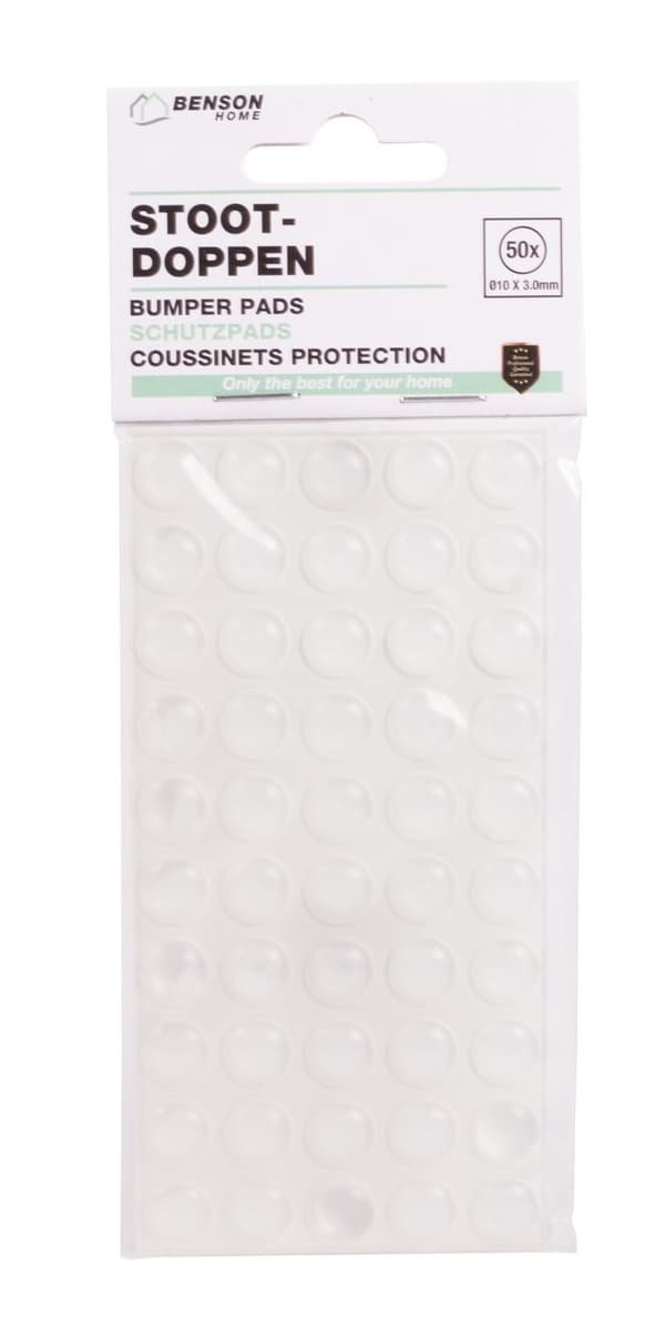 Møbeldupper 50-pak transparent ø10×3 mm