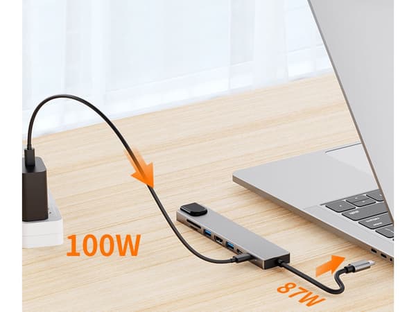 Adapteri 8-in-1 USB-C - Thunderbolt, HDMI, SD ja RJ45