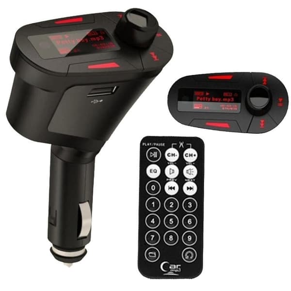 FM-sender / MP3 med USB & Svarfunktion - SD-Kort - Til Bil