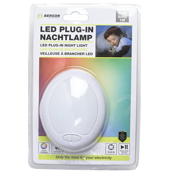 LED nattlampe med stikkontakt