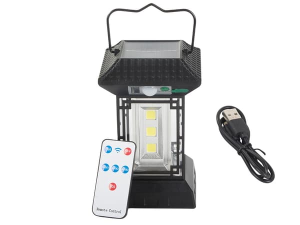 Solcellelampe 60 LED - 5 moduser + fjernkontroll