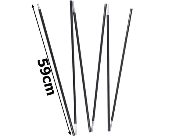 Teltstang sammenleggbar 340 cm - 6 segmenter, 2 pakker