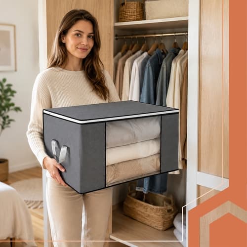Organizer til sengetøj - 60x40x35 cm - 4-dele