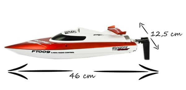 Radiostyrd Racing Båt / RC Motorbåt - FT009 - Red