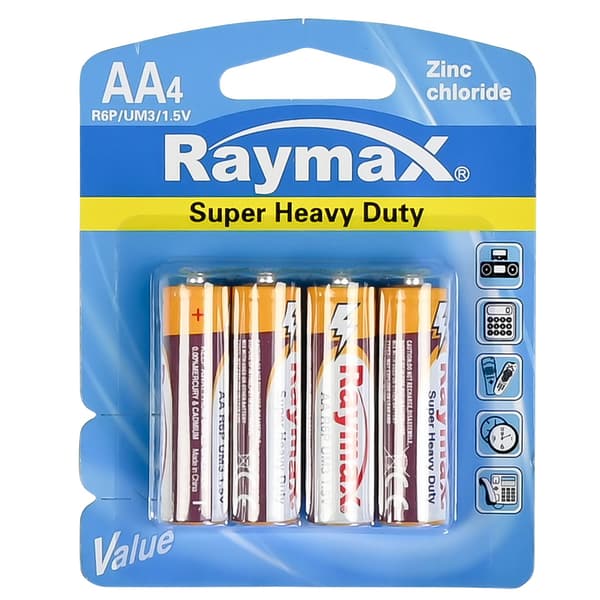 Batteri Raymax AA 4 stk zink