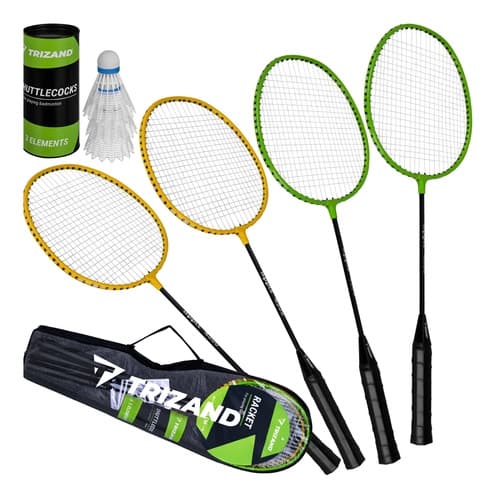 Badmintonsett med 4 racketer