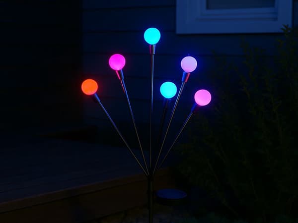Solcellelamper kugle 2 stk RGB LED 70 cm