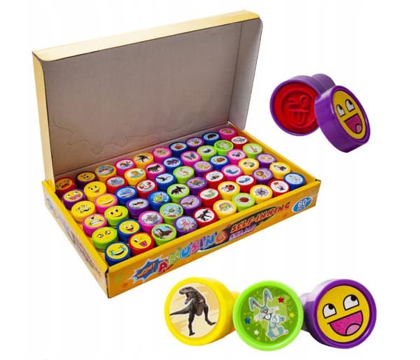 60-dele - Mini Stempel Sæt til Børn - Tegne & Male