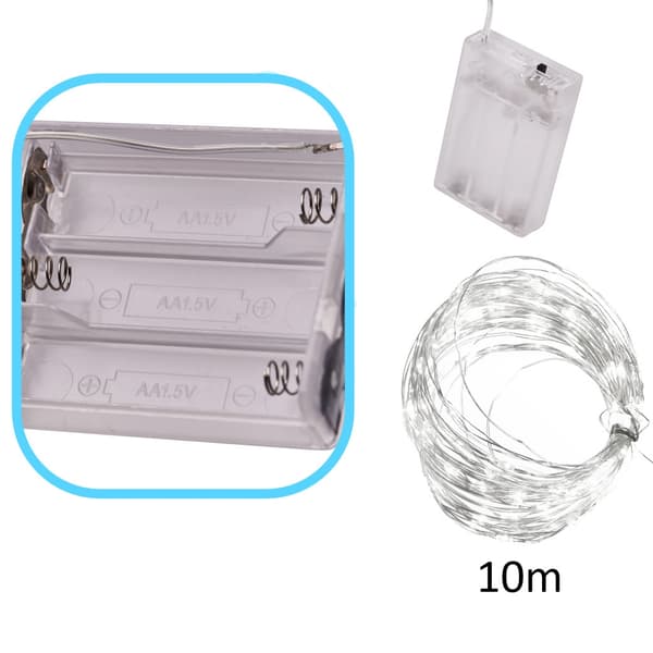 Ljusslinga / LED-slinga - 10m - Kallvit