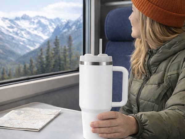 Termosmugg 1.2 L med sugrör