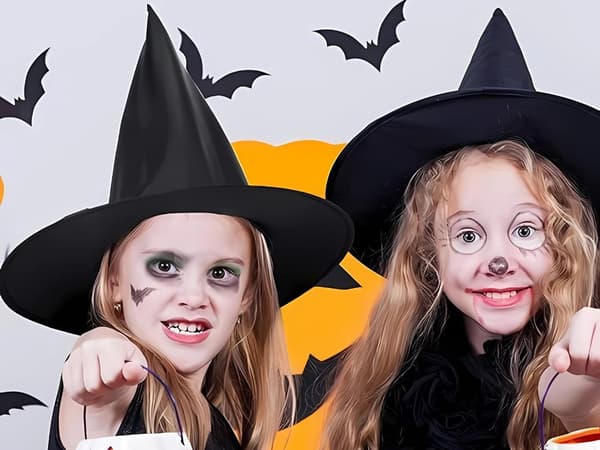 Heksehat halloween heksekostume sort