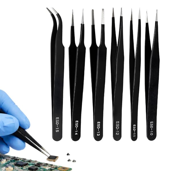 Pincettset antistatisk 6 delar