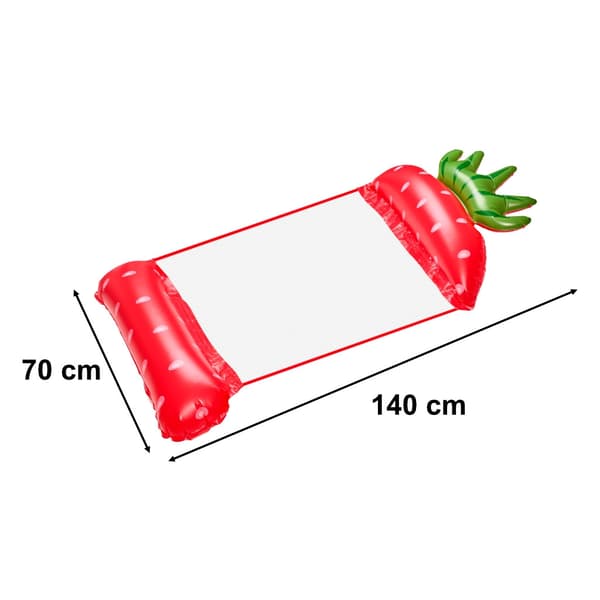Poolmadrass med Nät - Strawberry