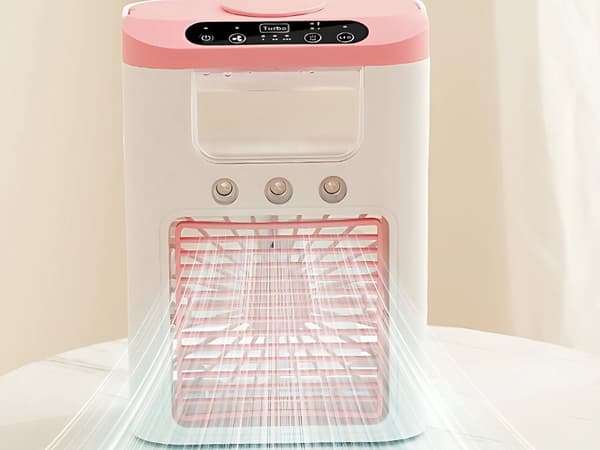 Ventilator med luftfugter - LED-belysning, 3 hastigheder