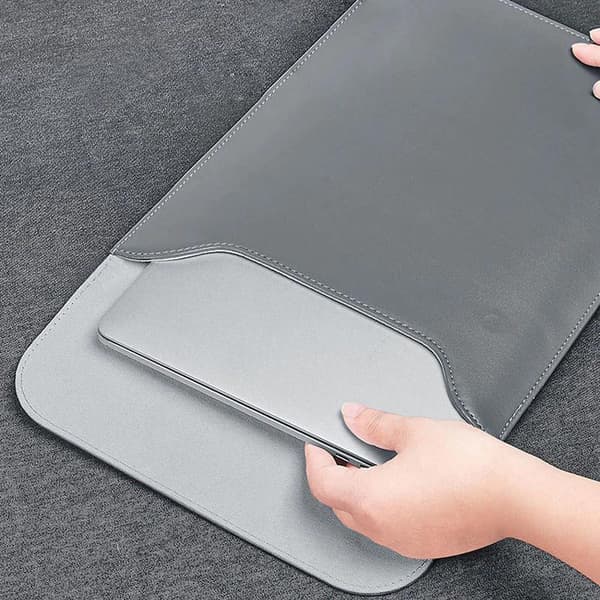 13,3" Laptop Sleeve / Computertaske / Macbook - Læder - Grey