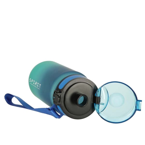 600ml Vattenflaska med Sugrör & Tidsmarkör - Blue