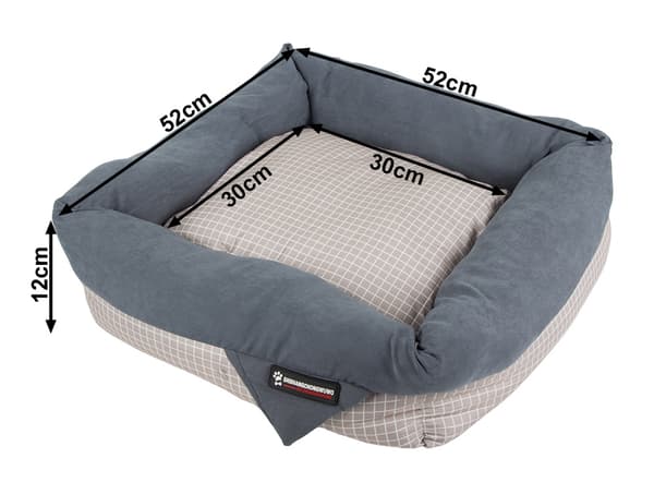 Hundeseng katteseng blød seng sofa pude lille - Blå/grå