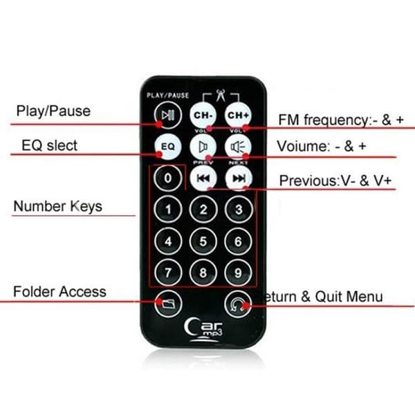 FM-sender / MP3 med USB & Svarfunktion - SD-Kort - Til Bil
