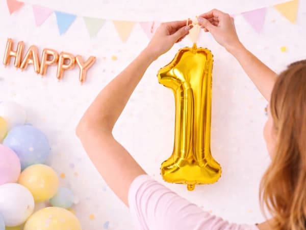 Folieballon tal guld 66 cm