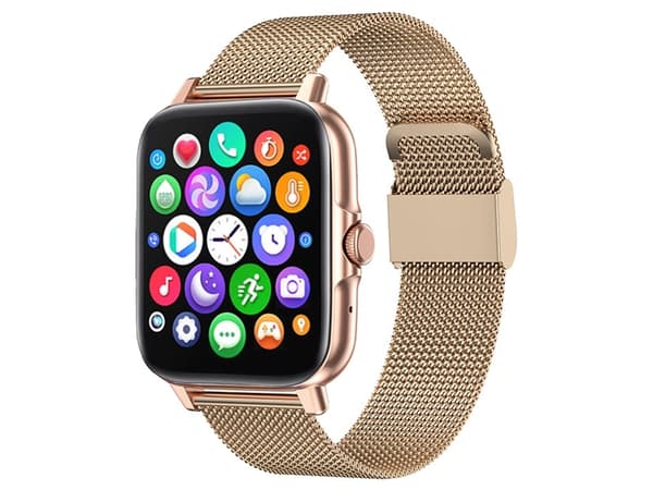 Smartklokke dame herre gummirem sport Bluetooth-samtale gull