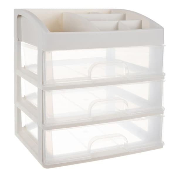 Makeupholder / Holder til Makeup - 6 rum & 3 skuffer