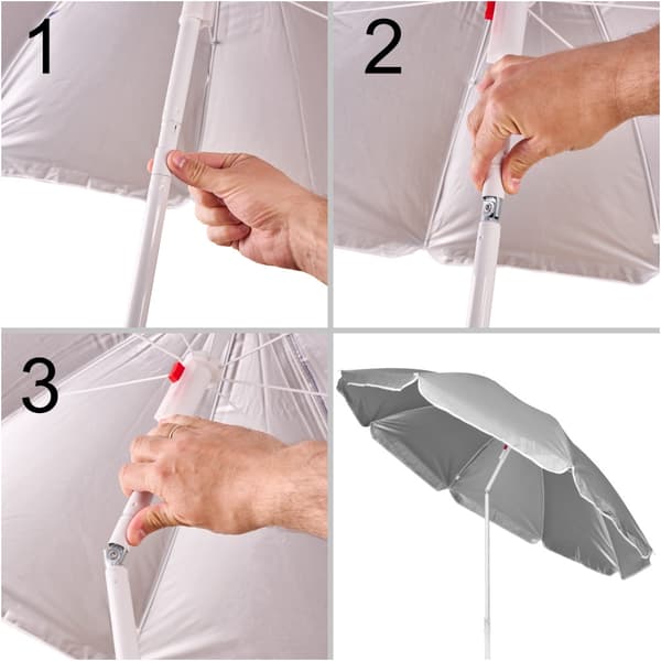 Strandparasol - Parasol med UV-beskyttelse - Grå