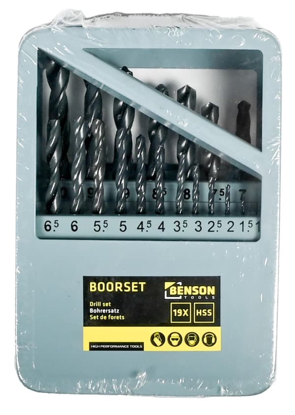 Borsæt 19 dele HSS kassette